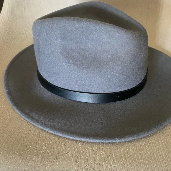 Brixton 100% Wool Felt Messer Fedora Hat Gray Unisex Small 7/56cm NEW!